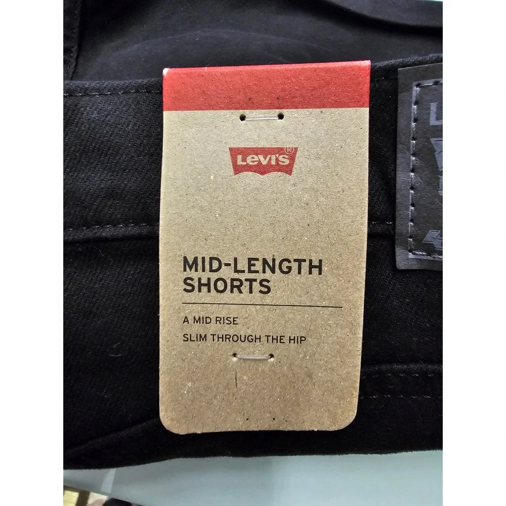 Levi's Womens Mid-Length Shorts Black Cotton Blend Casual Size 34/18